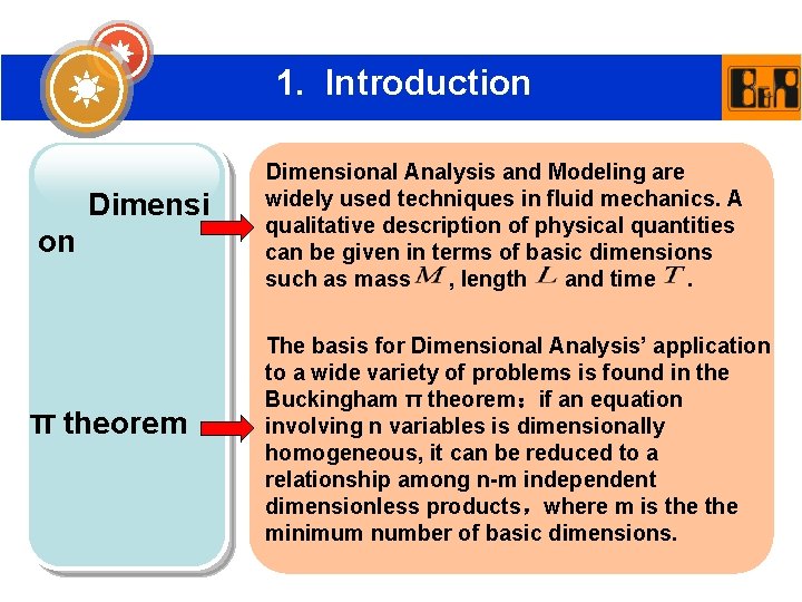 1. Introduction Dimensi on π theorem Dimensional Analysis and Modeling are widely used techniques