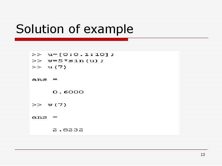 Solution of example 13 