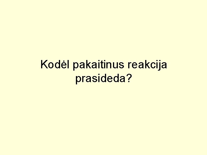 Kodėl pakaitinus reakcija prasideda? 