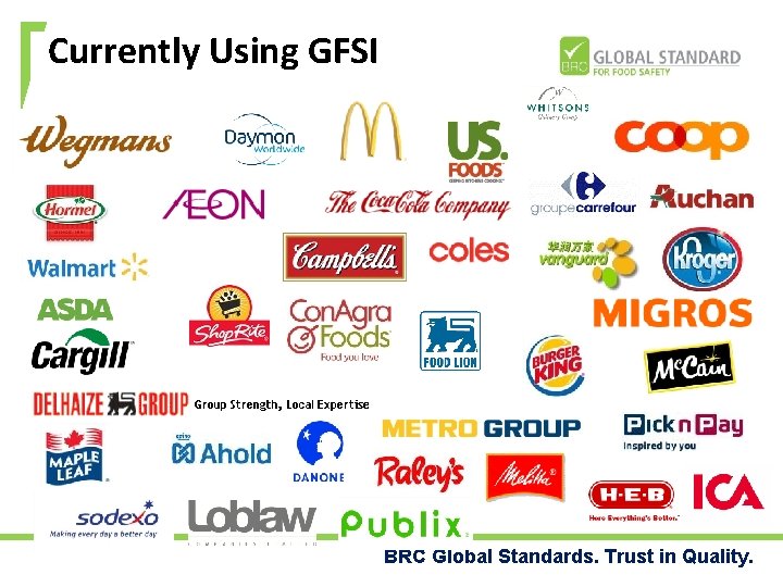 Currently Using GFSI BRC Global Standards. Trust in Quality. 
