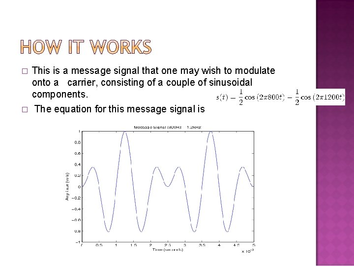 � This is a message signal that one may wish to modulate onto a