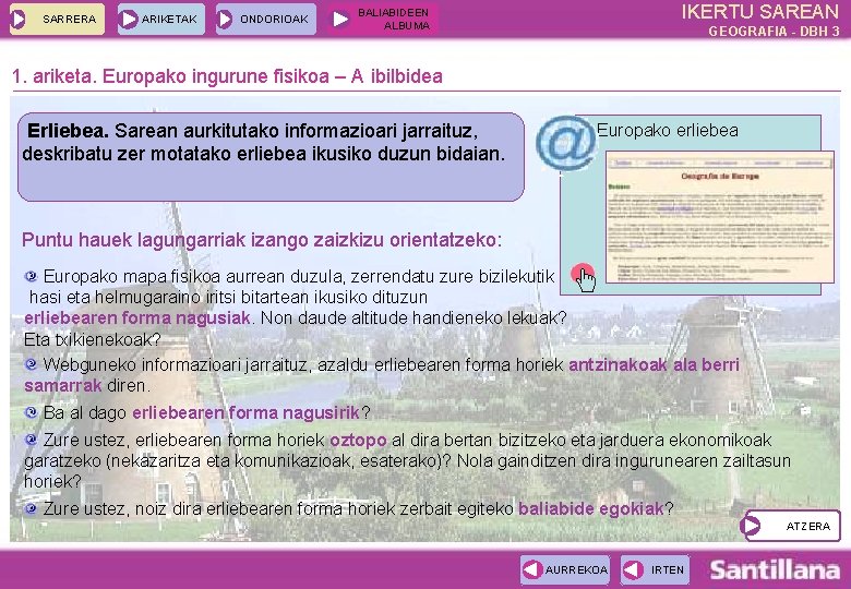 SARRERA ARIKETAK ONDORIOAK IKERTU SAREAN BALIABIDEEN ALBUMA GEOGRAFIA - DBH 3 1. ariketa. Europako