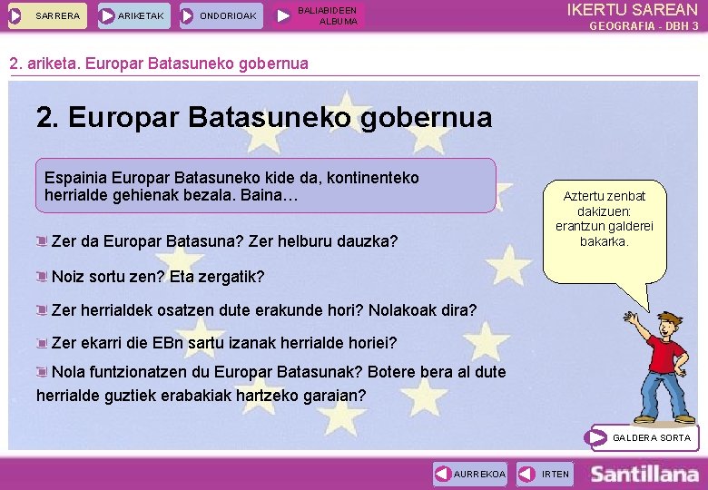 SARRERA ARIKETAK ONDORIOAK IKERTU SAREAN BALIABIDEEN ALBUMA GEOGRAFIA - DBH 3 2. ariketa. Europar