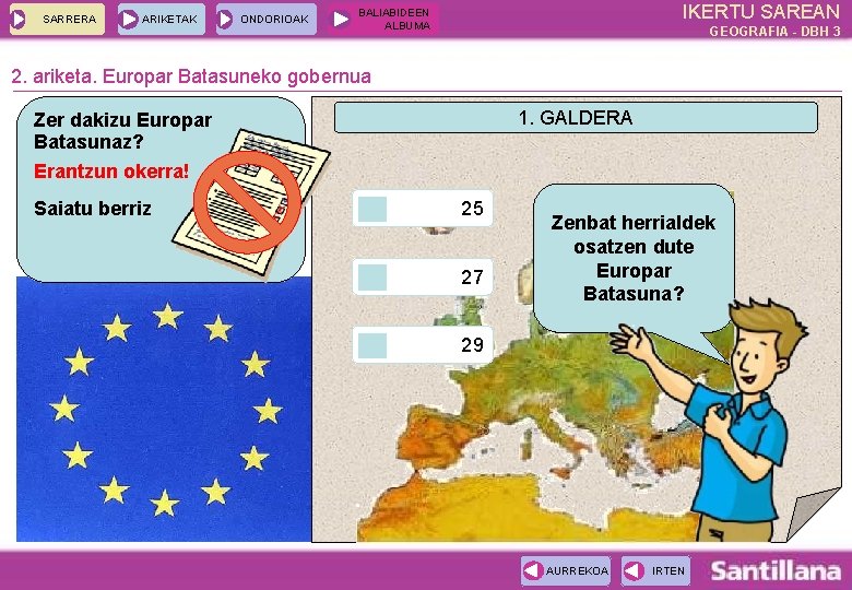 SARRERA ARIKETAK ONDORIOAK IKERTU SAREAN BALIABIDEEN ALBUMA GEOGRAFIA - DBH 3 2. ariketa. Europar