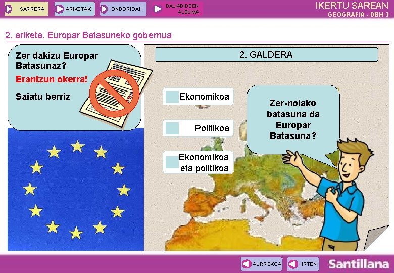 SARRERA ARIKETAK ONDORIOAK IKERTU SAREAN BALIABIDEEN ALBUMA GEOGRAFIA - DBH 3 2. ariketa. Europar