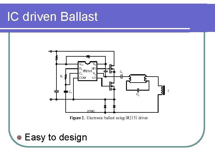 IC driven Ballast l Easy to design 