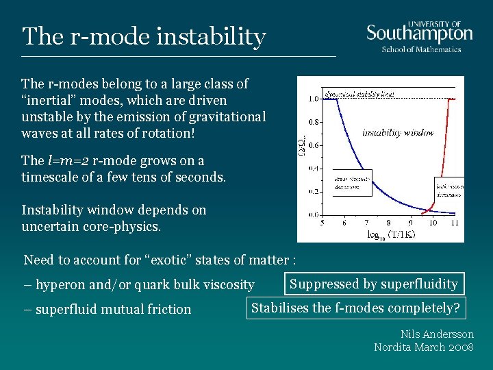 The r-mode instability The r-modes belong to a large class of “inertial” modes, which