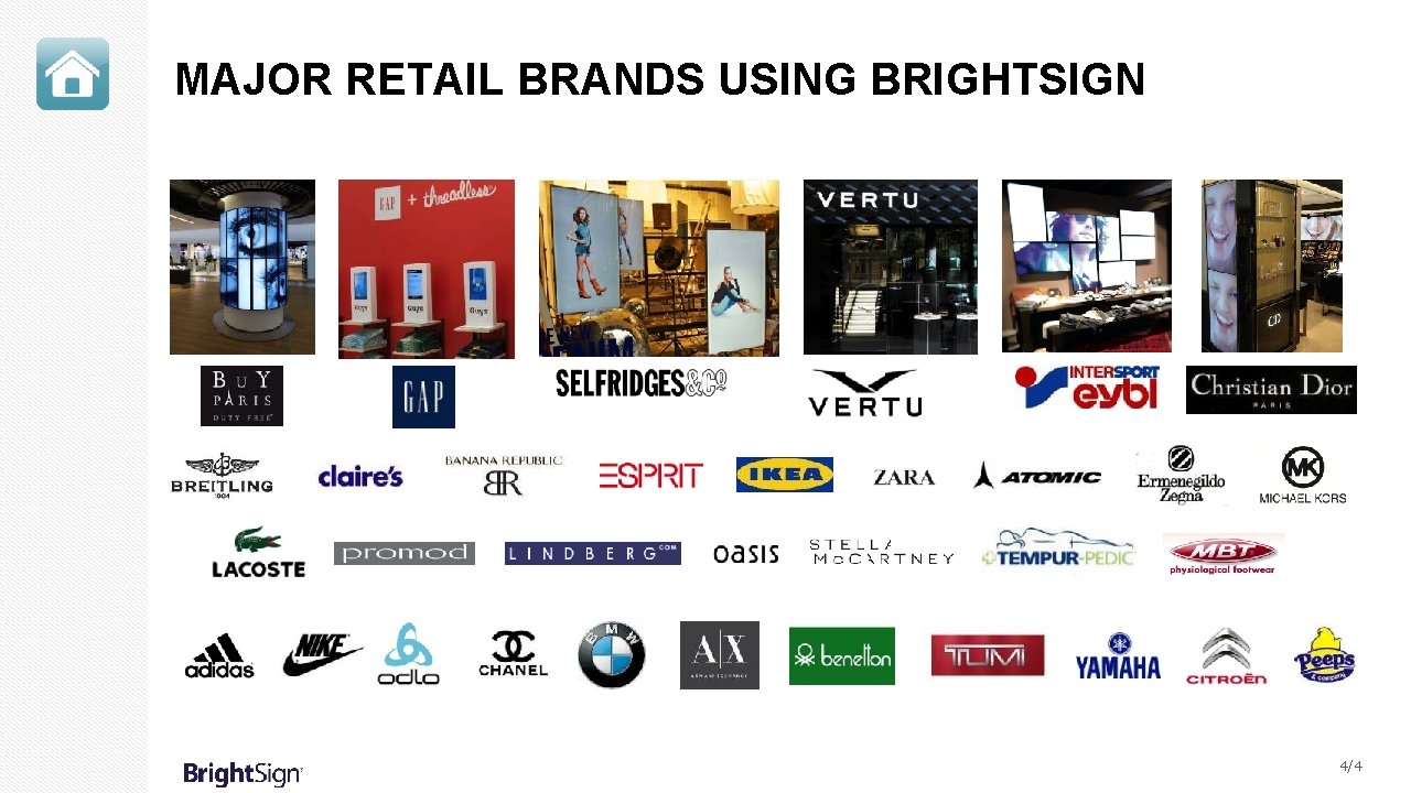 MAJOR RETAIL BRANDS USING BRIGHTSIGN 4/4 