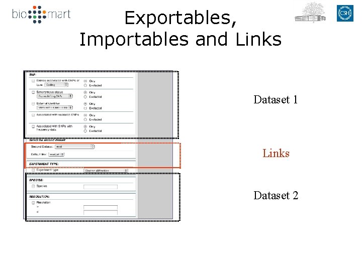 Exportables, Importables and Links Dataset 1 Links Dataset 2 