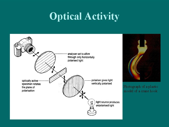 Optical Activity Photograph of a plastic model of a crane hook Optical Activity Photograph of a plastic model of a crane hook