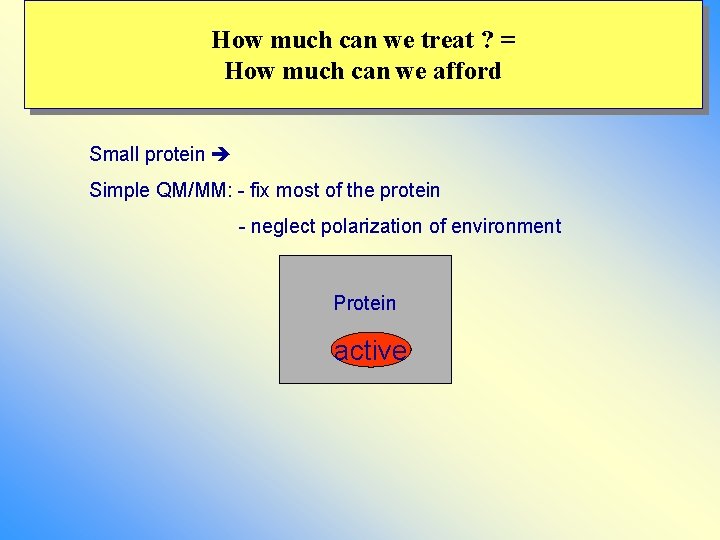 How much can we treat ? = How much can we afford Small protein