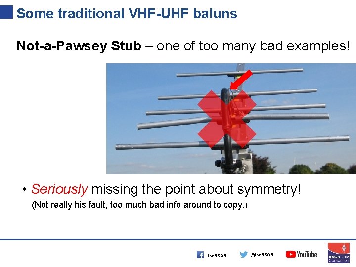 Some traditional VHF-UHF baluns Not-a-Pawsey Stub – one of too many bad examples! •