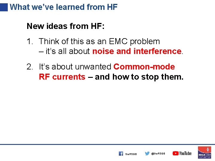 What we’ve learned from HF New ideas from HF: 1. Think of this as