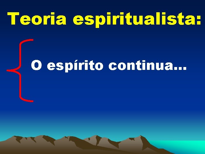 Teoria espiritualista: O espírito continua. . . 