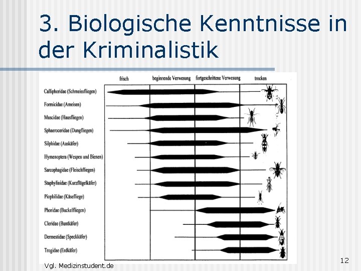 3. Biologische Kenntnisse in der Kriminalistik Vgl. Medizinstudent. de 12 
