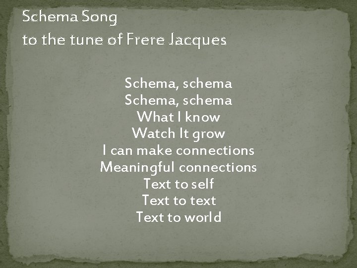 Schema Song to the tune of Frere Jacques Schema, schema What I know Watch