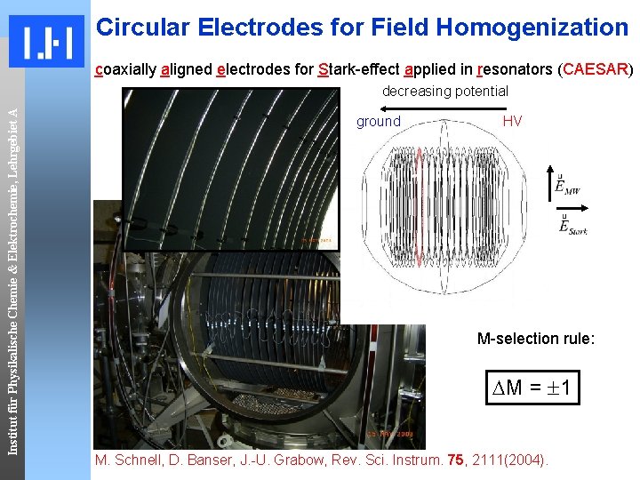 Circular Electrodes for Field Homogenization coaxially aligned electrodes for Stark-effect applied in resonators (CAESAR)