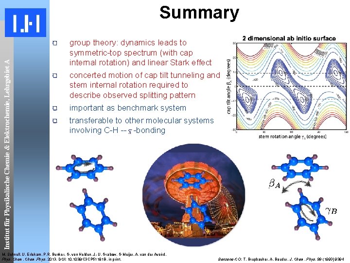 Institut für Physikalische Chemie & Elektrochemie, Lehrgebiet A Summary group theory: dynamics leads to