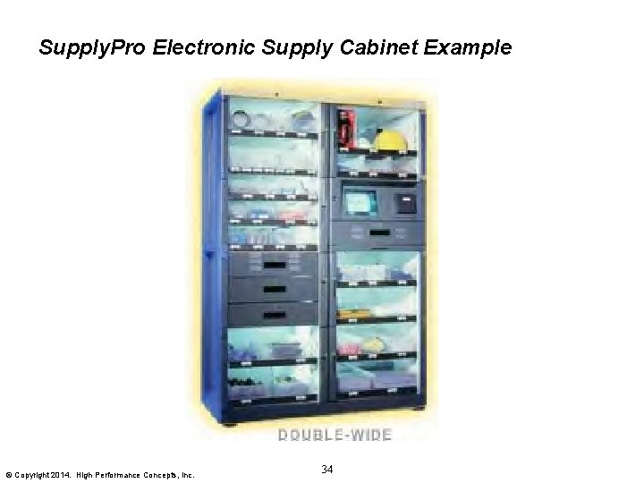 Supply. Pro Electronic Supply Cabinet Example © Copyright 2014. High Performance Concepts, Inc. 34