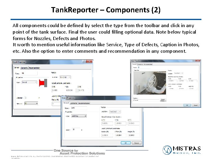 Tank. Reporter – Components (2) All components could be defined by select the type