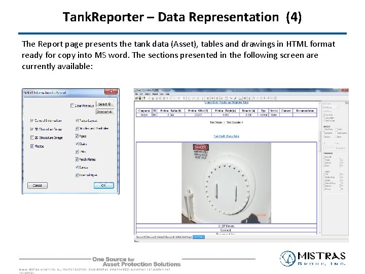 Tank. Reporter – Data Representation (4) The Report page presents the tank data (Asset), Tank. Reporter – Data Representation (4) The Report page presents the tank data (Asset),