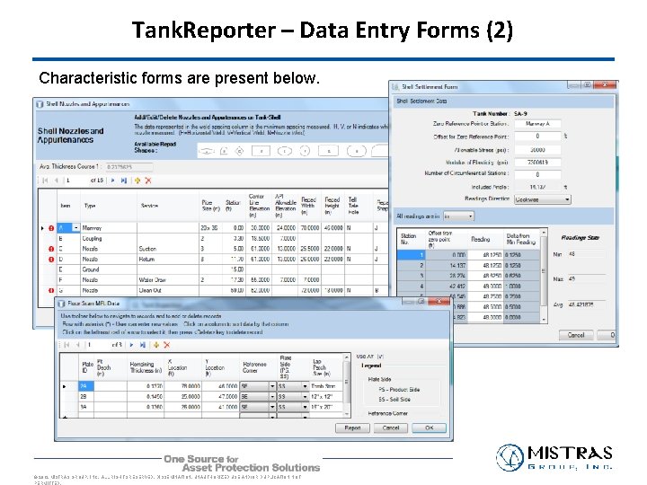 Tank. Reporter – Data Entry Forms (2) Characteristic forms are present below. © 2012