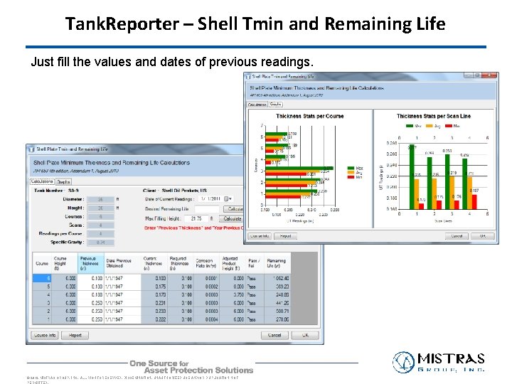Tank. Reporter – Shell Tmin and Remaining Life Just fill the values and dates Tank. Reporter – Shell Tmin and Remaining Life Just fill the values and dates