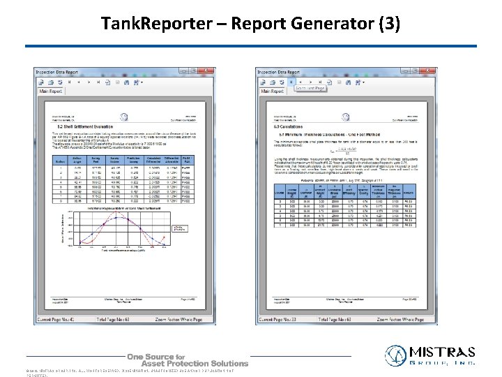 Tank. Reporter – Report Generator (3) © 2012 MISTRAS GROUP, INC. ALL RIGHTS RESERVED.