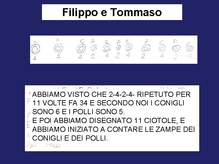 Filippo e Tommaso ABBIAMO VISTO CHE 2 -4 - RIPETUTO PER 11 VOLTE FA