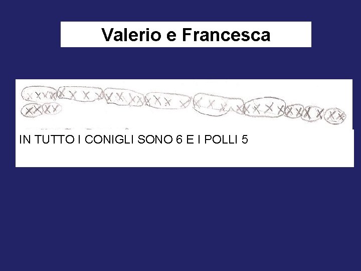 Valerio e Francesca IN TUTTO I CONIGLI SONO 6 E I POLLI 5 