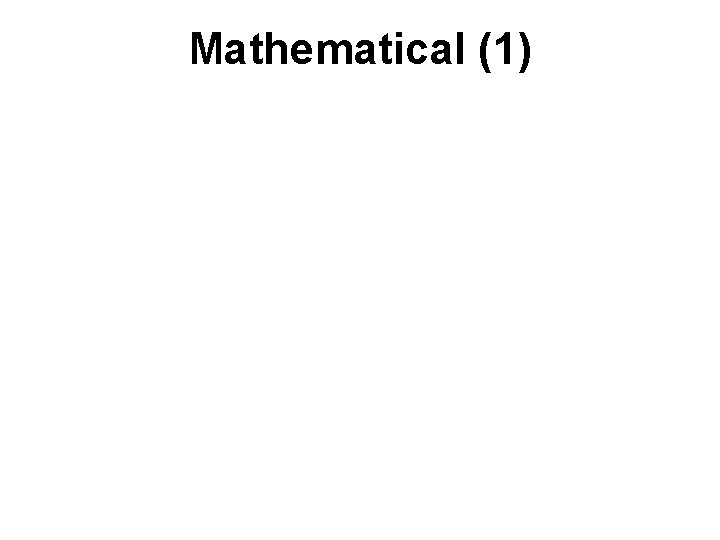 Mathematical (1) 