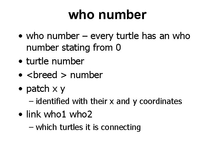 who number • who number – every turtle has an who number stating from