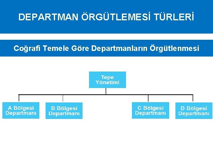 DEPARTMAN ÖRGÜTLEMESİ TÜRLERİ Coğrafi Temele Göre Departmanların Örgütlenmesi 
