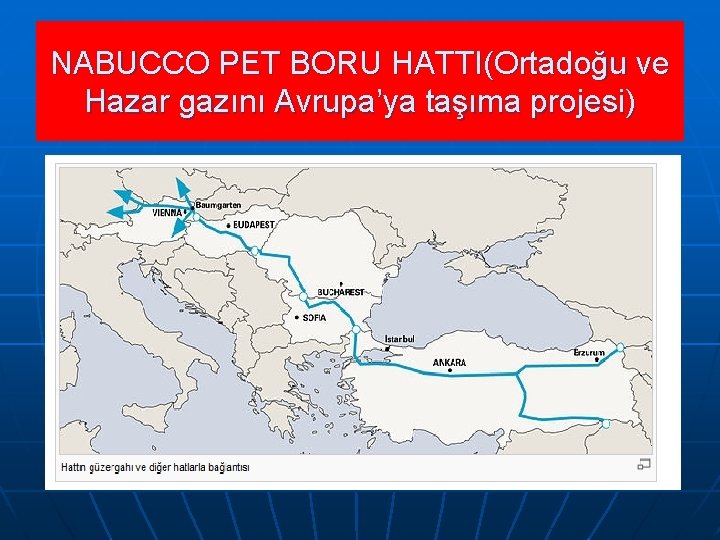 NABUCCO PET BORU HATTI(Ortadoğu ve Hazar gazını Avrupa’ya taşıma projesi) 