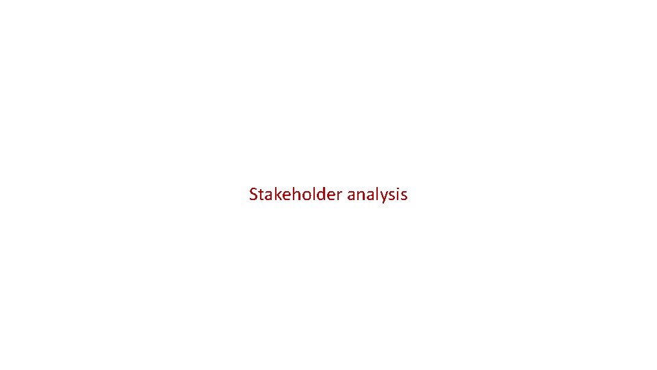 Stakeholder analysis 