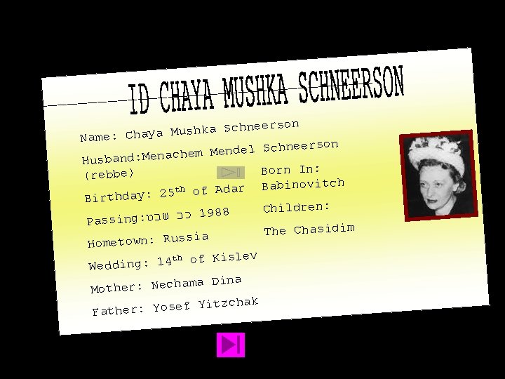 chneerson S a k h s u M a y Name: Cha chneerson S