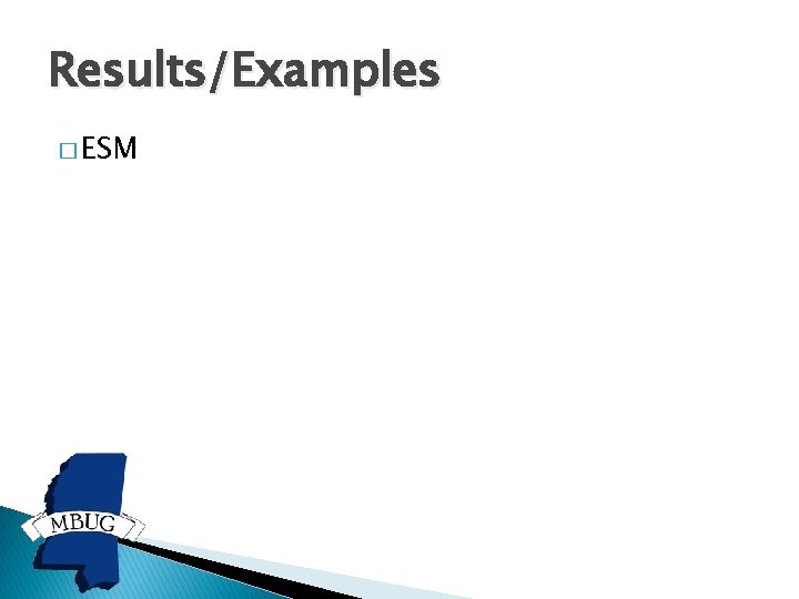 Results/Examples � ESM 