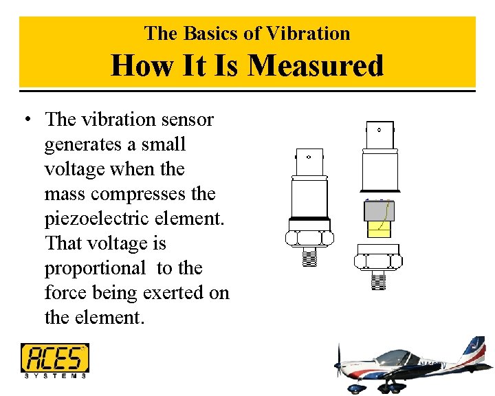 The Basics of Vibration How It Is Measured • The vibration sensor generates a