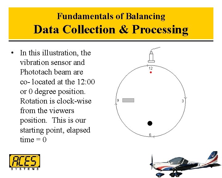Fundamentals of Balancing Data Collection & Processing • In this illustration, the vibration sensor