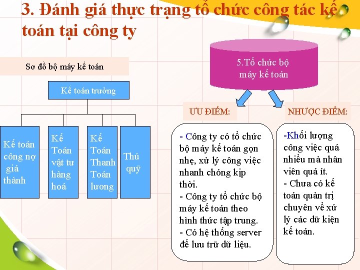 3. Đánh giá thực trạng tổ chức công tác kế toán tại công ty