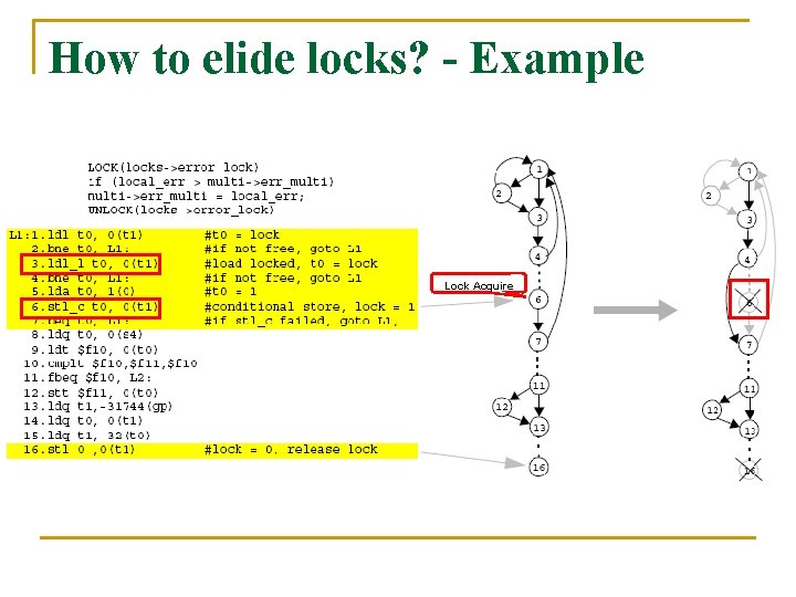 How to elide locks? - Example Lock Acquire 