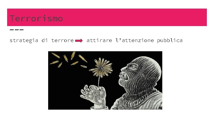 Terrorismo strategia di terrore attirare l’attenzione pubblica 