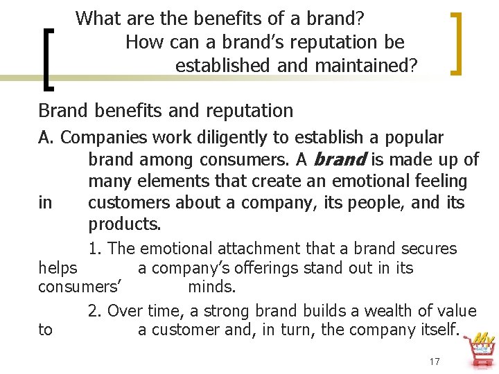 What are the benefits of a brand? How can a brand’s reputation be established