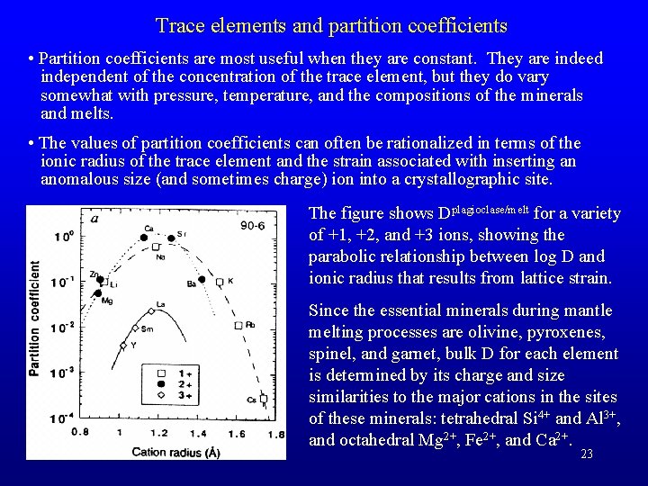 Trace elements and partition coefficients • Partition coefficients are most useful when they are