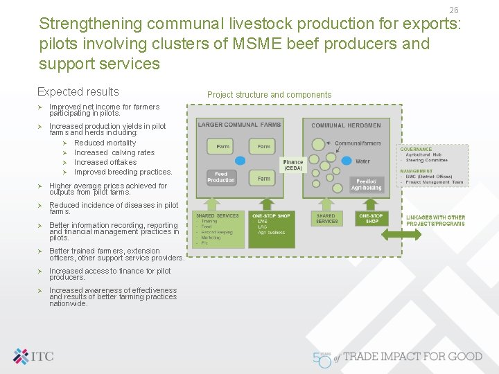 26 Strengthening communal livestock production for exports: pilots involving clusters of MSME beef producers