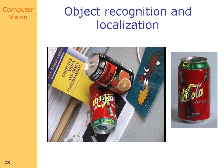 Computer Vision 78 Object recognition and localization Computer Vision 78 Object recognition and localization