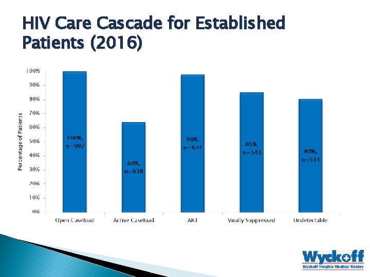 HIV Care Cascade for Established Patients (2016) 