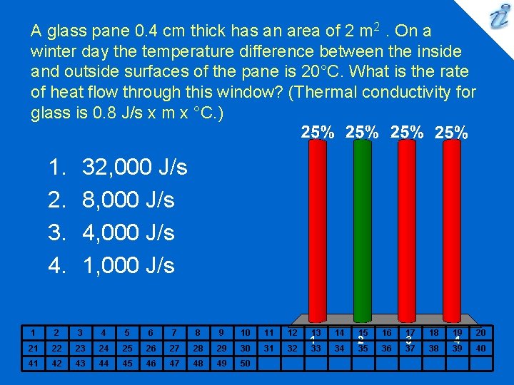 A glass pane 0. 4 cm thick has an area of 2 m 2.