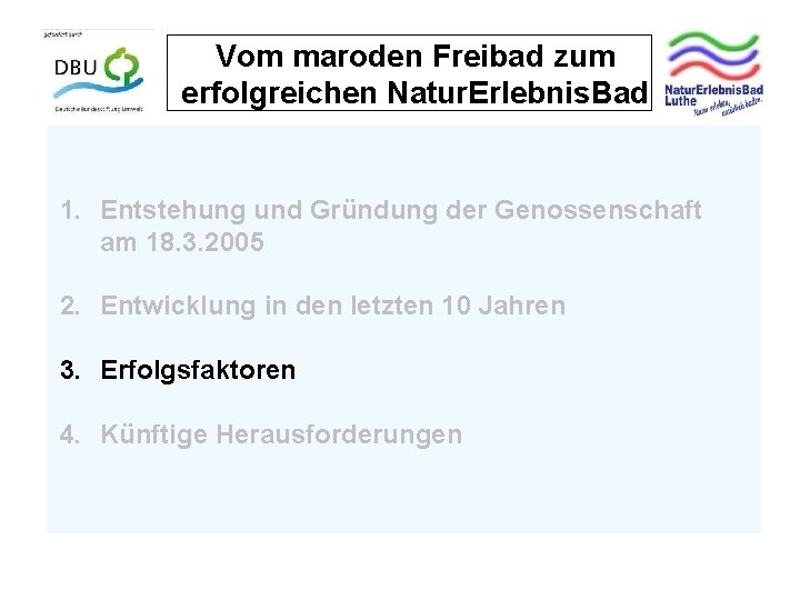 Vom maroden Freibad zum erfolgreichen Natur. Erlebnis. Bad 1. Entstehung und Gründung der Genossenschaft