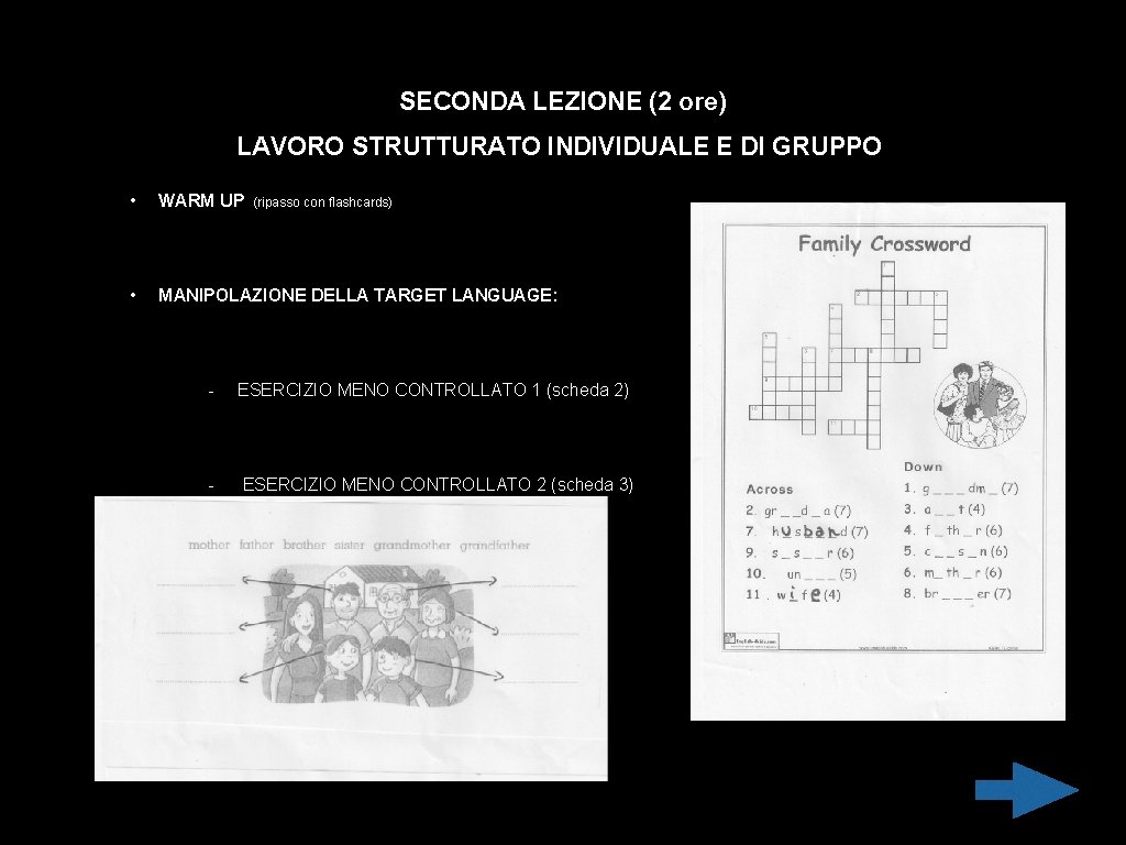 SECONDA LEZIONE (2 ore) LAVORO STRUTTURATO INDIVIDUALE E DI GRUPPO • WARM UP •